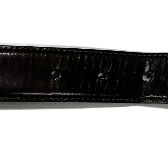 Brooks Brothers ItalianLeather Belt Dark Brown Cognac Brass Buckle Mens 42
